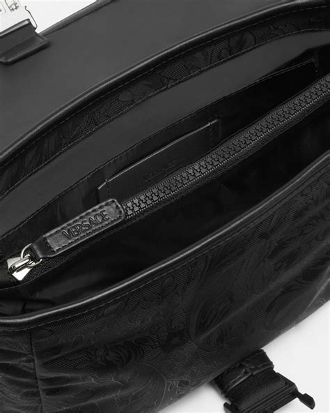 sacoche versace noir|Neo Nylon Jacquard Messenger Bag .